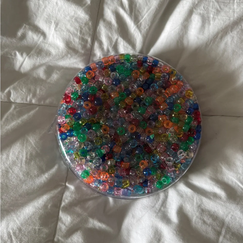 OPENED Bead Landing 1lb Assorted Pony Beads - Multi-Color Translucent